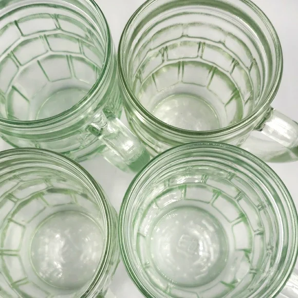 Lot of 6 Vintage 8 oz. Root Beer Barrel Mug Light Green Glass - Picture 4 of 10